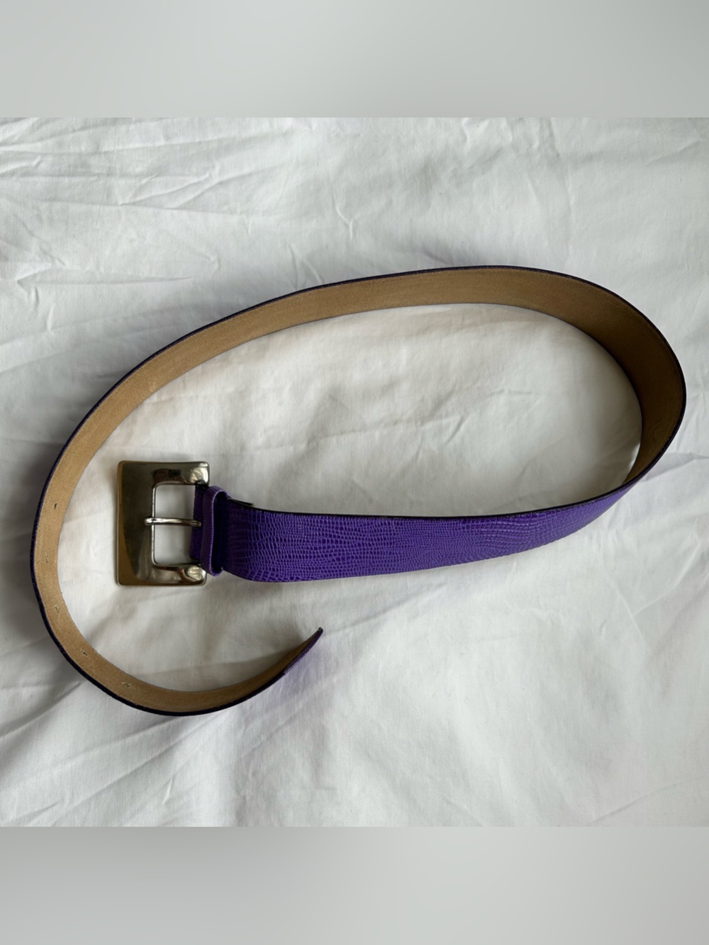 Women's Purple Textured Belt with Silver Buckle